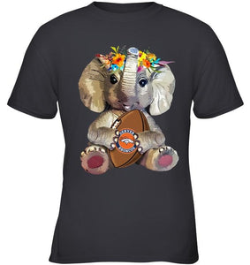 Elephant loves Denver Broncos shirt