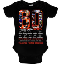 Load image into Gallery viewer, 60 years of Denver Broncos thank you for the memories shirt
