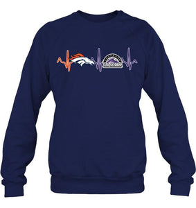 Denver Broncos Colorado Rockies heartbeat shirt