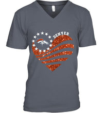 Load image into Gallery viewer, Denver Broncos glitter heart shirt
