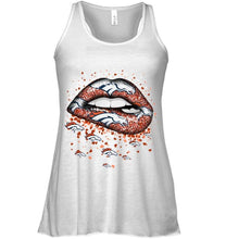 Load image into Gallery viewer, Denver Broncos heart glitter pattern lips shirt
