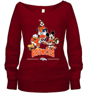 Denver Broncos mickey donald goofy fan shirt