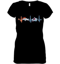 Load image into Gallery viewer, Denver Broncos Colorado Avalanche heartbeat shirt
