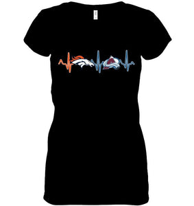 Denver Broncos Colorado Avalanche heartbeat shirt
