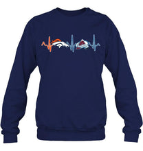 Load image into Gallery viewer, Denver Broncos Colorado Avalanche heartbeat shirt
