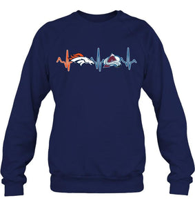Denver Broncos Colorado Avalanche heartbeat shirt