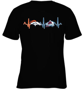 Denver Broncos Colorado Avalanche heartbeat shirt