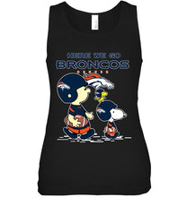 Load image into Gallery viewer, Here we go Denver Broncos snoopy shirt
