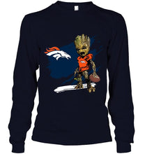 Load image into Gallery viewer, Denver Broncos angry baby groot ripped shirt
