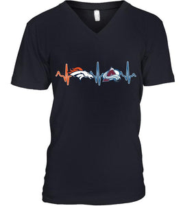 Denver Broncos Colorado Avalanche heartbeat shirt