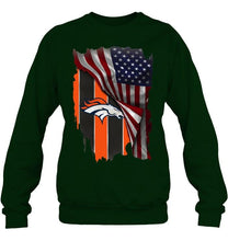 Load image into Gallery viewer, Denver Broncos american flag fan hoodie
