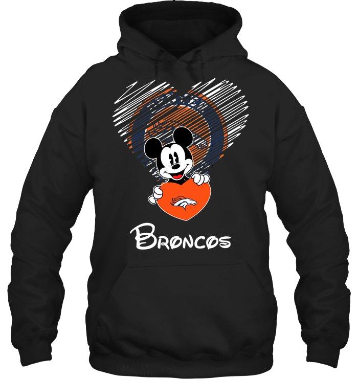 Mickey loves Denver Broncos fan hoodie