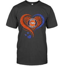 Load image into Gallery viewer, Denver Broncos heart glittering shirt
