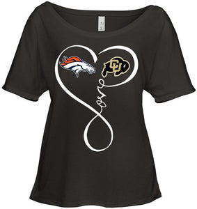 Denver Broncos Colorado Buffaloes love heart shirt