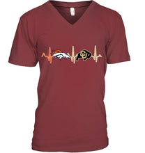 Load image into Gallery viewer, Denver Broncos Colorado Buffaloes heartbeat shirt
