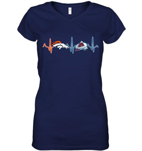 Denver Broncos Colorado Avalanche heartbeat shirt