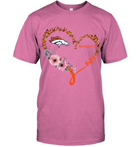 Denver Broncos butterfly heart shirt