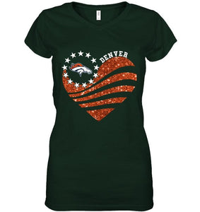 Denver Broncos glitter heart shirt