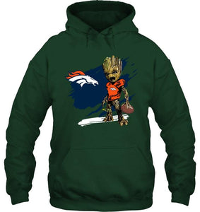 Denver Broncos angry baby groot ripped shirt