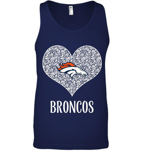 Denver Broncos heart floral pattern shirt