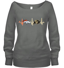 Load image into Gallery viewer, Denver Broncos Colorado Buffaloes heartbeat shirt
