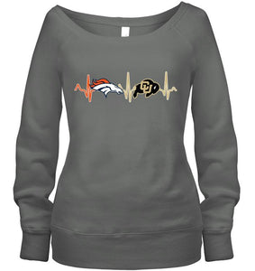 Denver Broncos Colorado Buffaloes heartbeat shirt