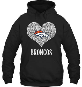 Denver Broncos heart floral pattern shirt