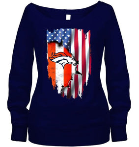 Denver Broncos flag ripped american flag shirt