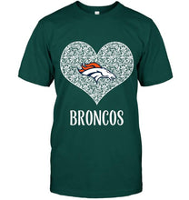 Load image into Gallery viewer, Denver Broncos heart floral pattern shirt
