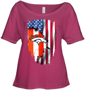 Denver Broncos flag ripped american flag shirt