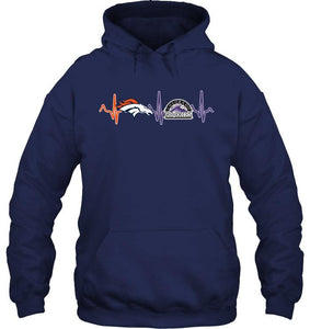 Denver Broncos Colorado Rockies heartbeat shirt