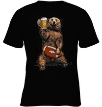 Load image into Gallery viewer, Denver Broncos Beer drinking bear shirt
