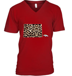 Denver Broncos panther pattern state map shirt
