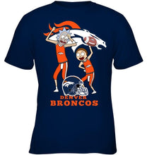 Load image into Gallery viewer, Denver Broncos Rick and morty fan shirt
