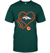 Load image into Gallery viewer, Denver Broncos nurse scope love heartbeat shirt

