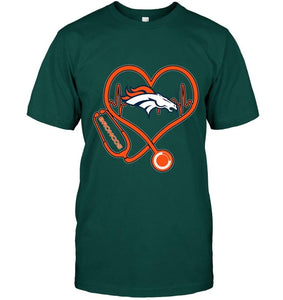 Denver Broncos nurse scope love heartbeat shirt