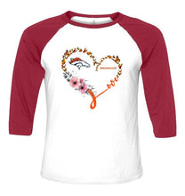 Load image into Gallery viewer, Denver Broncos butterfly heart shirt
