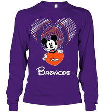 Load image into Gallery viewer, Mickey loves Denver Broncos fan shirt
