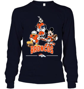 Denver Broncos mickey donald goofy fan shirt