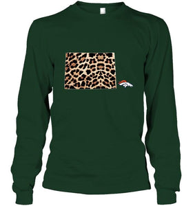 Denver Broncos panther pattern state map shirt