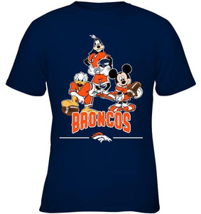 Denver Broncos mickey donald goofy fan shirt