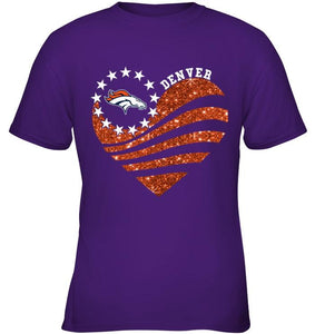 Denver Broncos glitter heart shirt