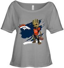Load image into Gallery viewer, Denver Broncos angry baby groot ripped shirt
