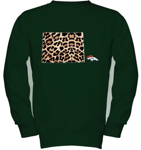 Denver Broncos panther pattern state map shirt