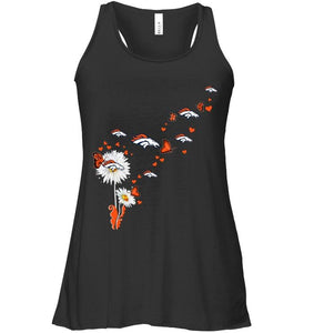 Denver Broncos daisy butterfly fan shirt