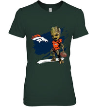 Load image into Gallery viewer, Denver Broncos angry baby groot ripped shirt
