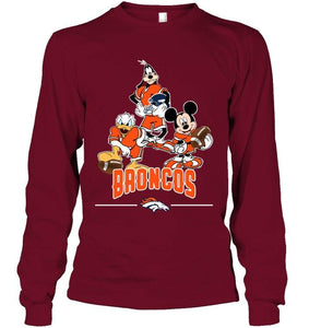 Denver Broncos mickey donald goofy fan shirt