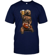 Load image into Gallery viewer, Denver Broncos Beer drinking bear shirt
