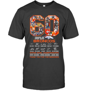 60 years of denver broncos signed shirt