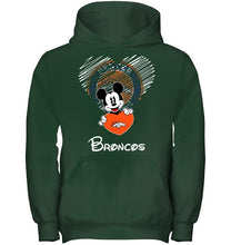 Load image into Gallery viewer, Mickey loves Denver Broncos fan hoodie
